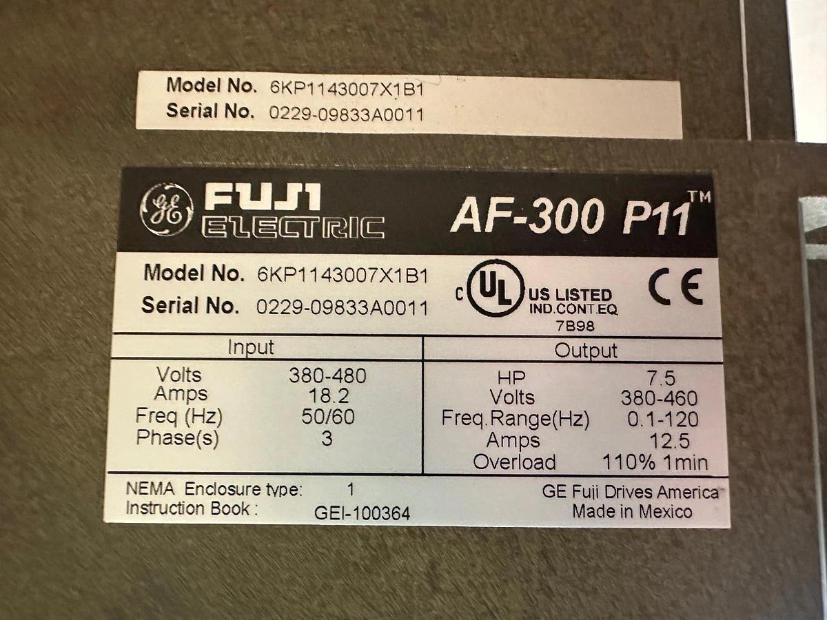Used Fuji Electric 6KP1143007X1B1, AF-300 P11, Adjustable Frequency Drive