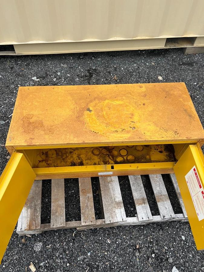 Used Justrite 25801 12-1/2 Gallon “Piggy-Back” Type Safety Storage Cabinet