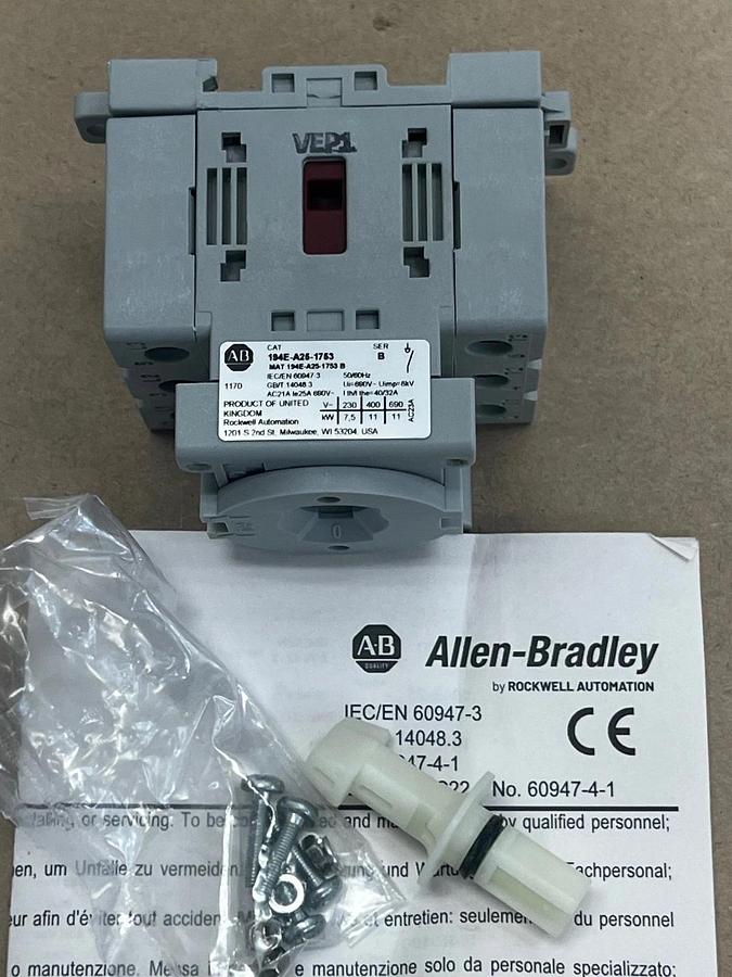 Used Allen Bradley 194E-A25-1753 Switch-Disconnector 3 Pole