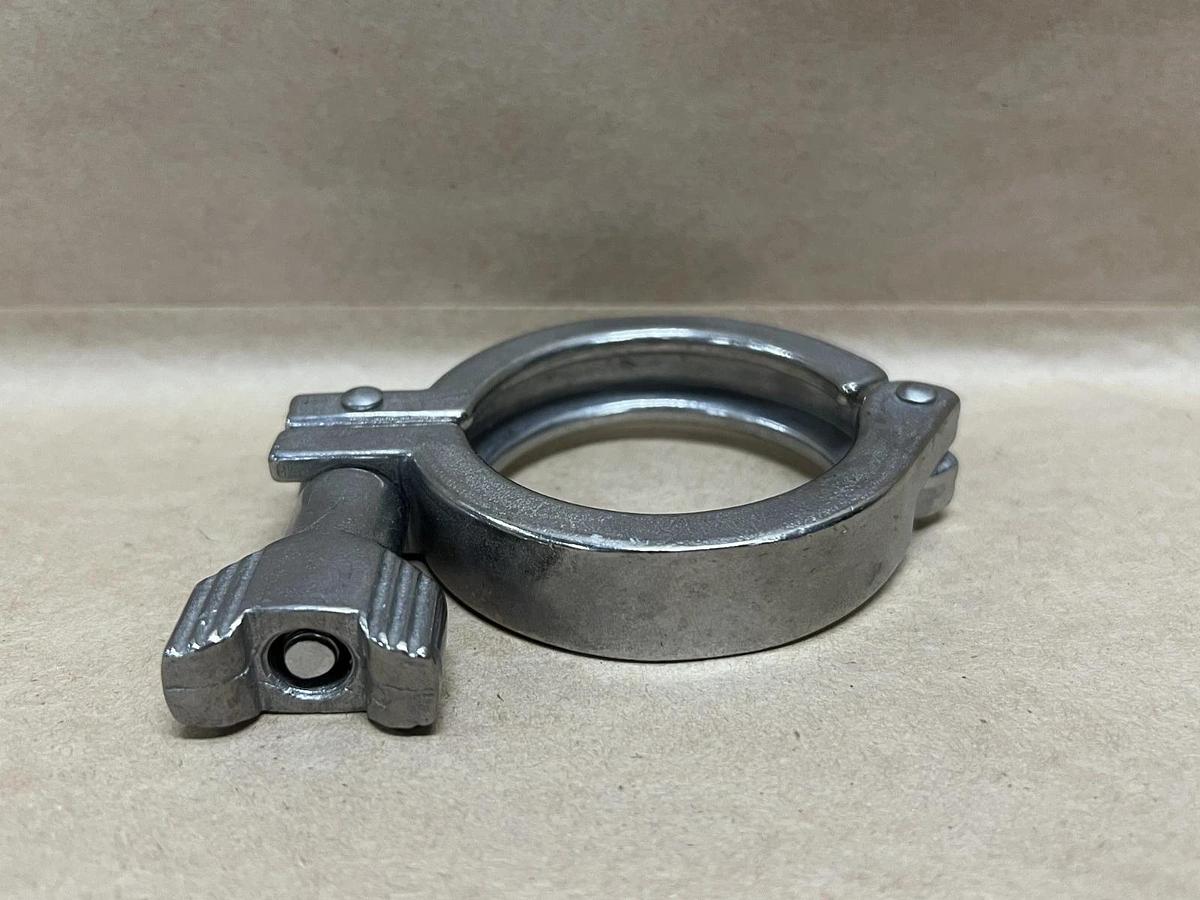 Used 2" Stainless Steel Single Hinge Sanitary Tri-Clamp Fitting - Lot of 9