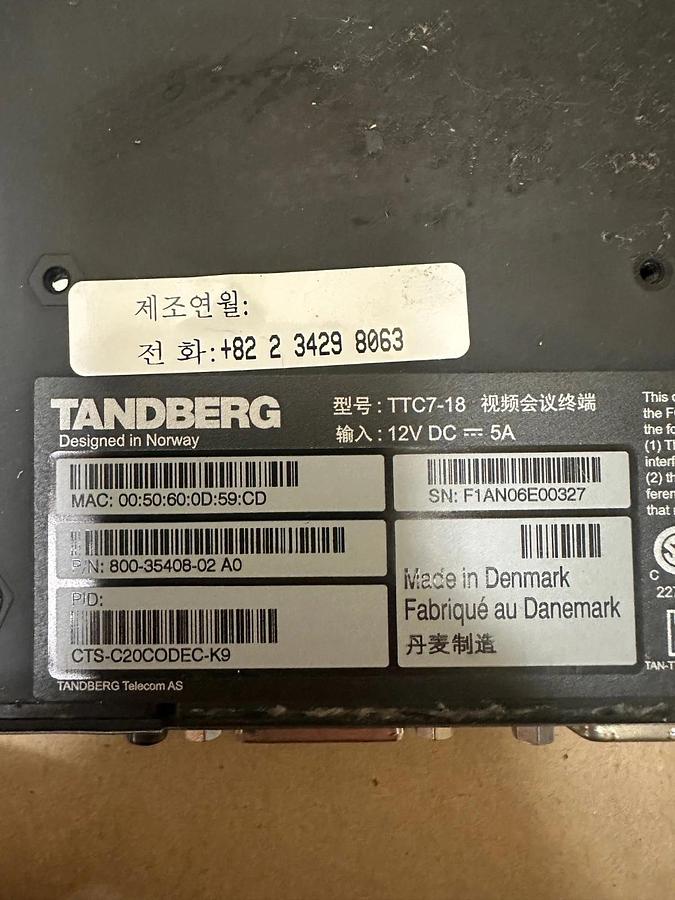 Used Tandberg TTC7-18 Video Conference System