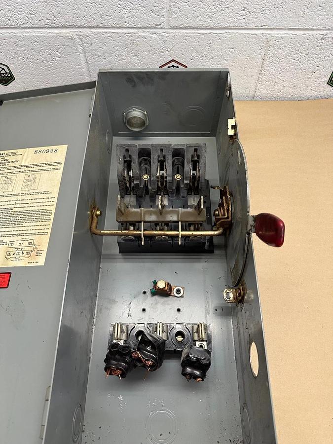 Used Westinghouse Heavy Duty Safety Switch HFN363 100A, 600V