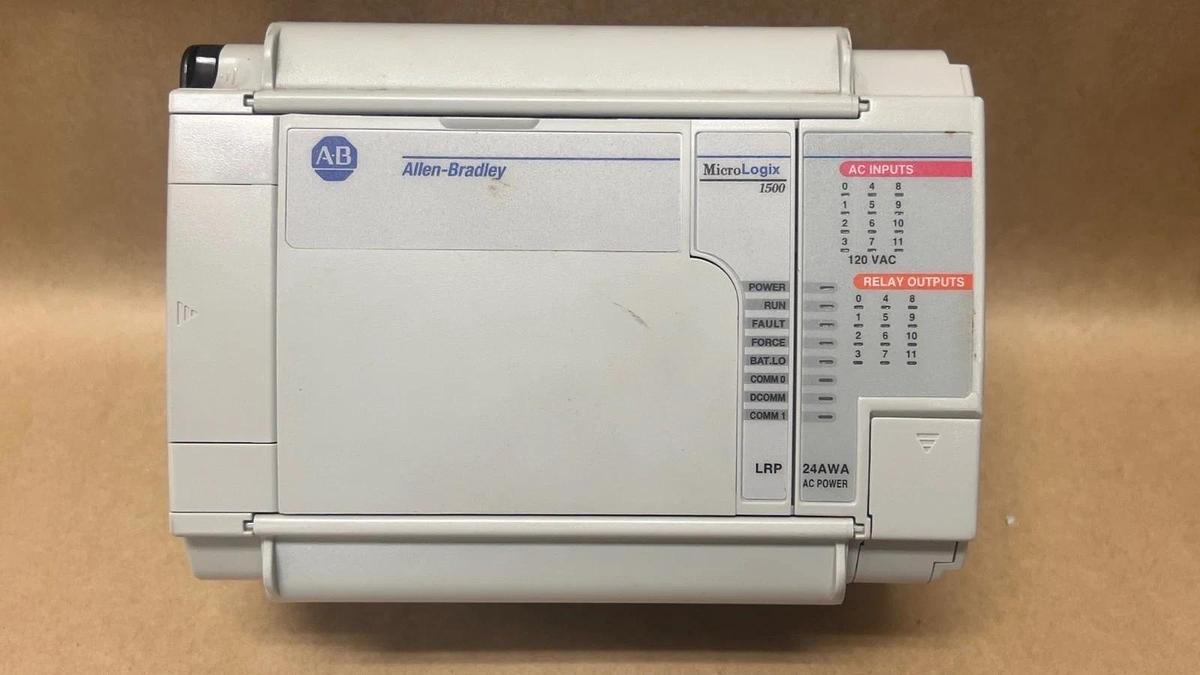 Used Allen Bradley MicroLogix 1500 1764-24AWA/B Base Unit, 1764-LRP/C Processor Unit
