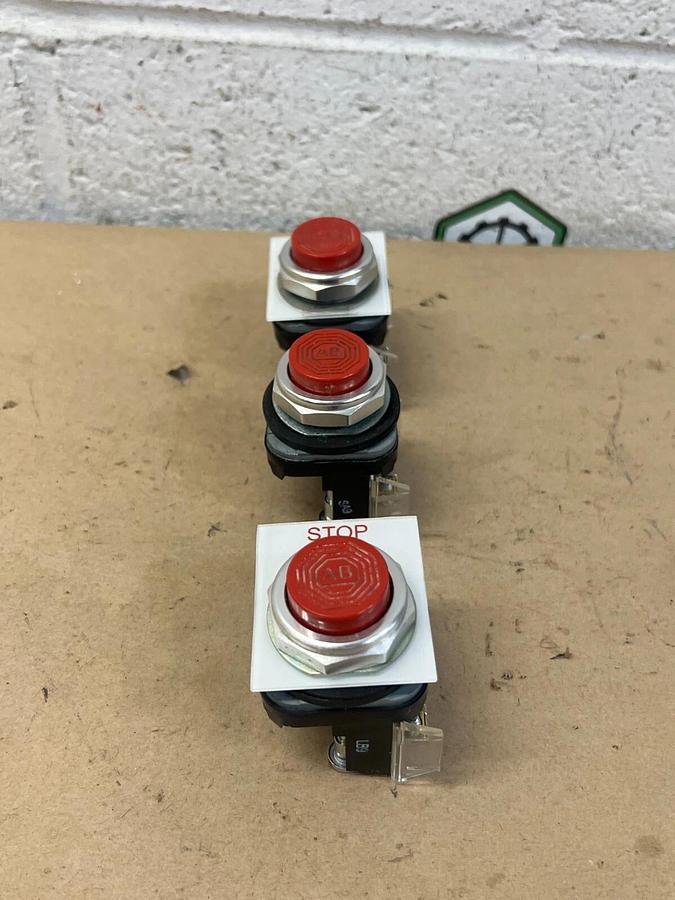 Used Allen Bradley 800T-B Ser T Red Push Button - Lot of 3
