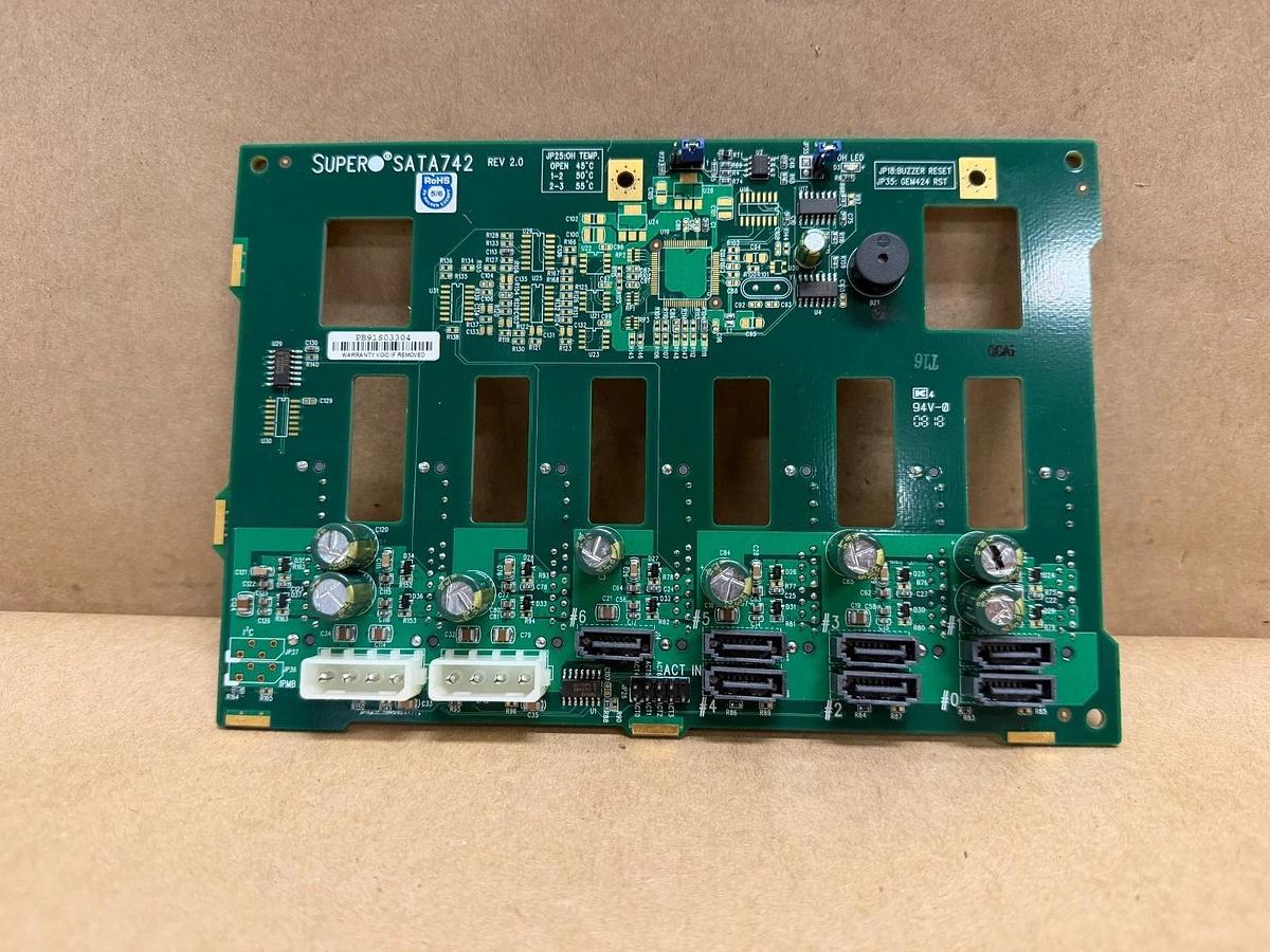 SuperMicro SATA742 7-Port, 3.5-Inch SATA Hard Drive Backplane *NEW*