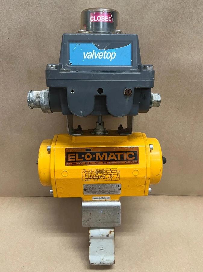 Used El-O-Matic ES0100.U2A04A.19K0 Pneumatic Actuator w/ Topworx DXP-0X1GSEB