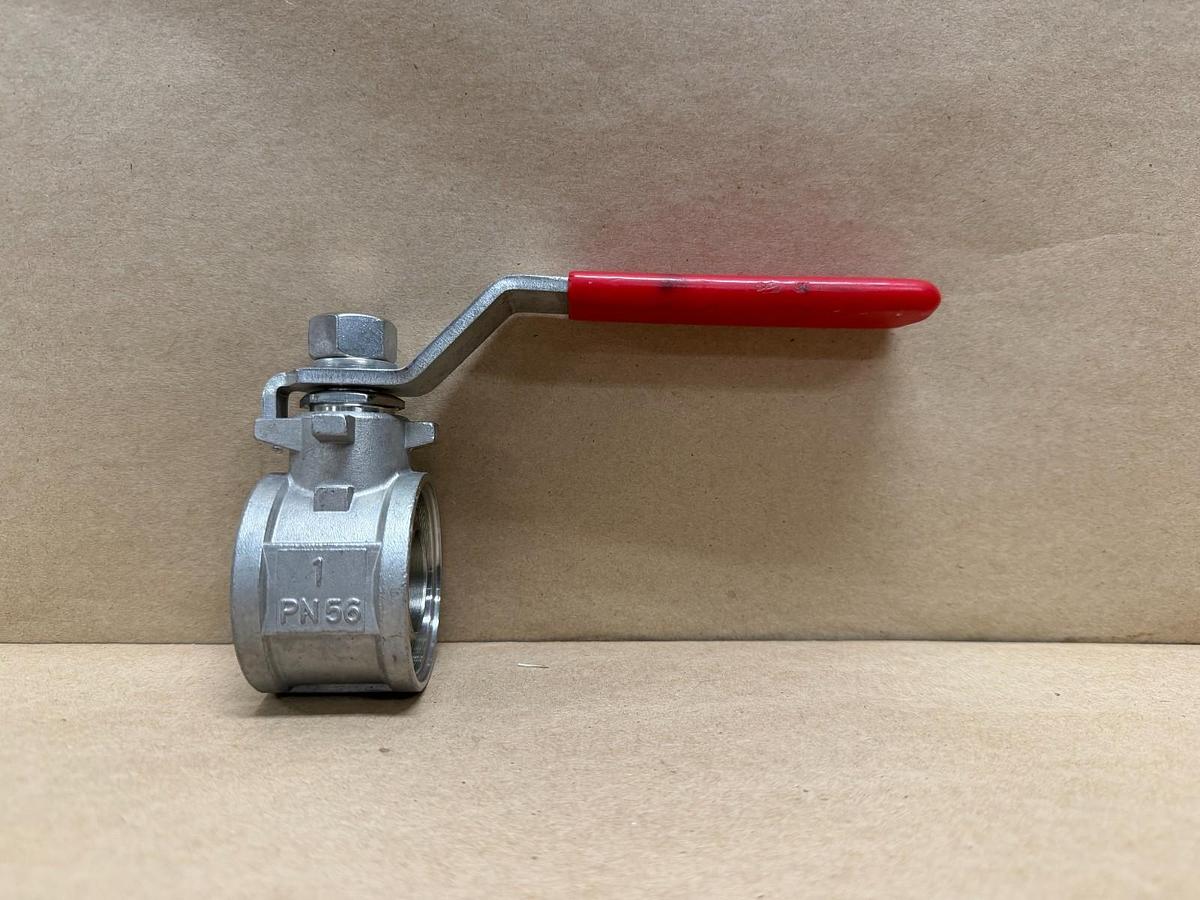 Used 1" Stainless Steel PN56 Threaded Full-Port Ball Valve (1.4401 Stainless Steel)