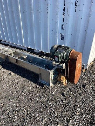 Used Stainless Steel Screw Conveyor 9"x24'3" w/ Toshiba 3HP @ 1755RPM, Dodge Gearbox