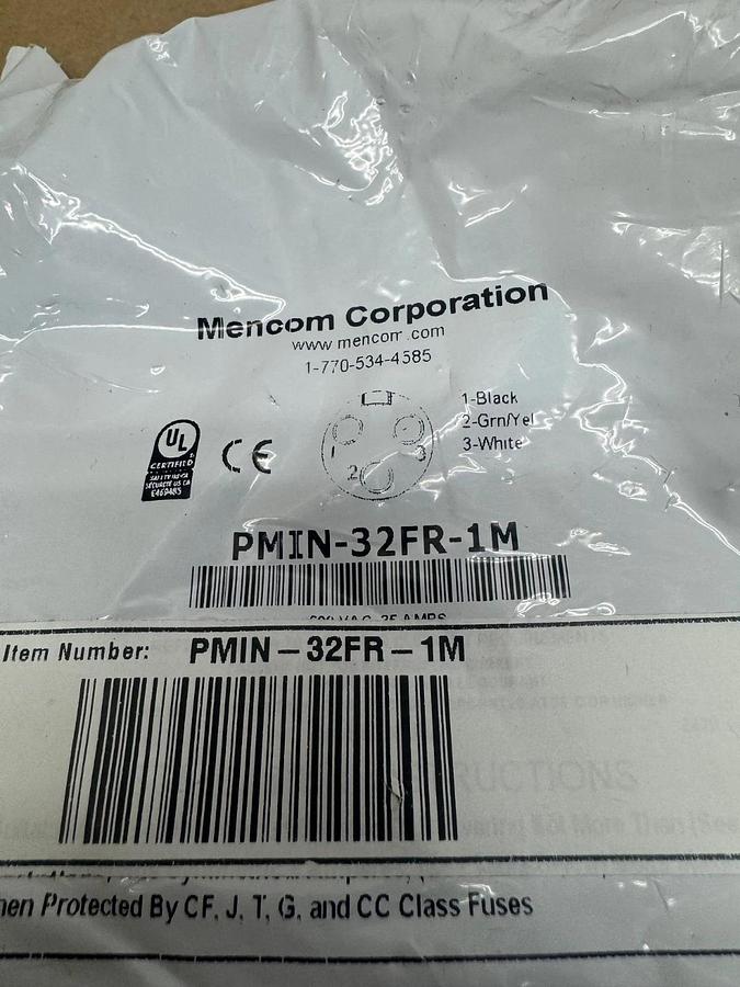 Used Mencom PMIN-32FR-1M Power Distribution Series Receptacle *NEW*