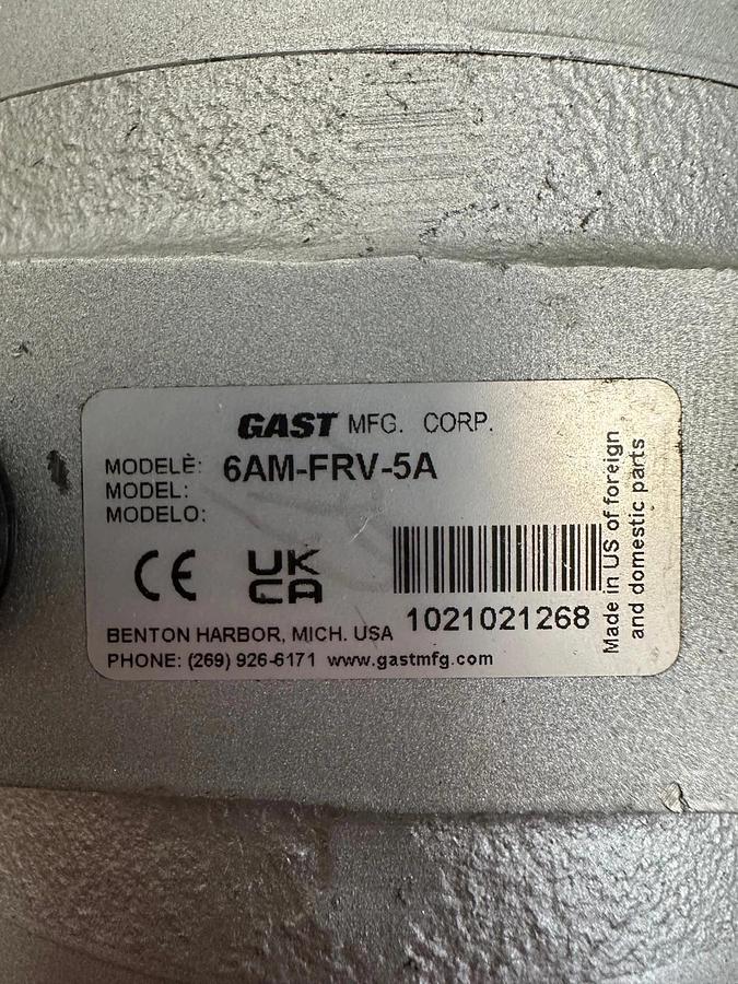 Used GAST 6AM-FRV-5A Air Motor (Needs a Rebuild Kit)