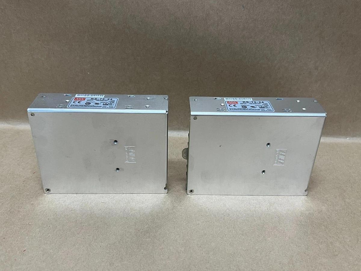Used Mean Well RS-75-24 100-240VAC Power Supply - Lot of 2
