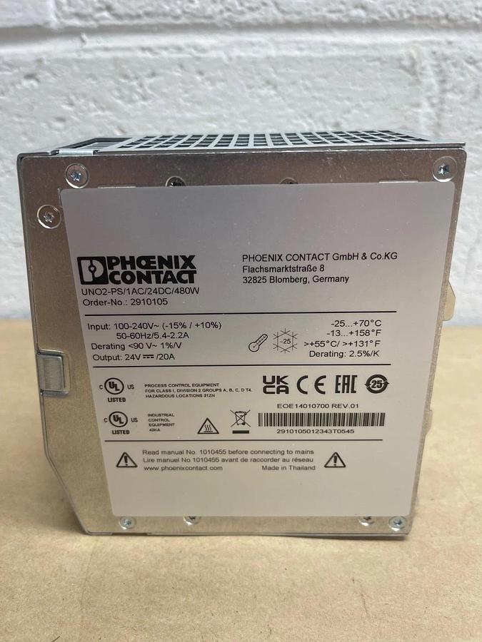 Phoenix Contact UNO2-PS/1AC/24DC/480W Power Supply Unit 29 10 10 6 *NEW*