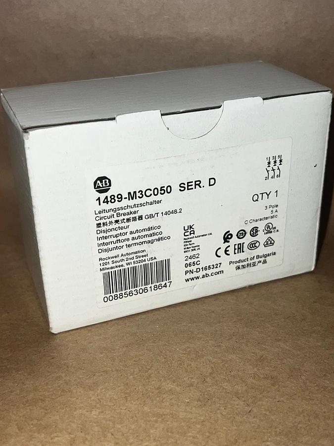 Used Allen Bradley 1489-M3C050 Ser D Circuit Breaker *NEW*