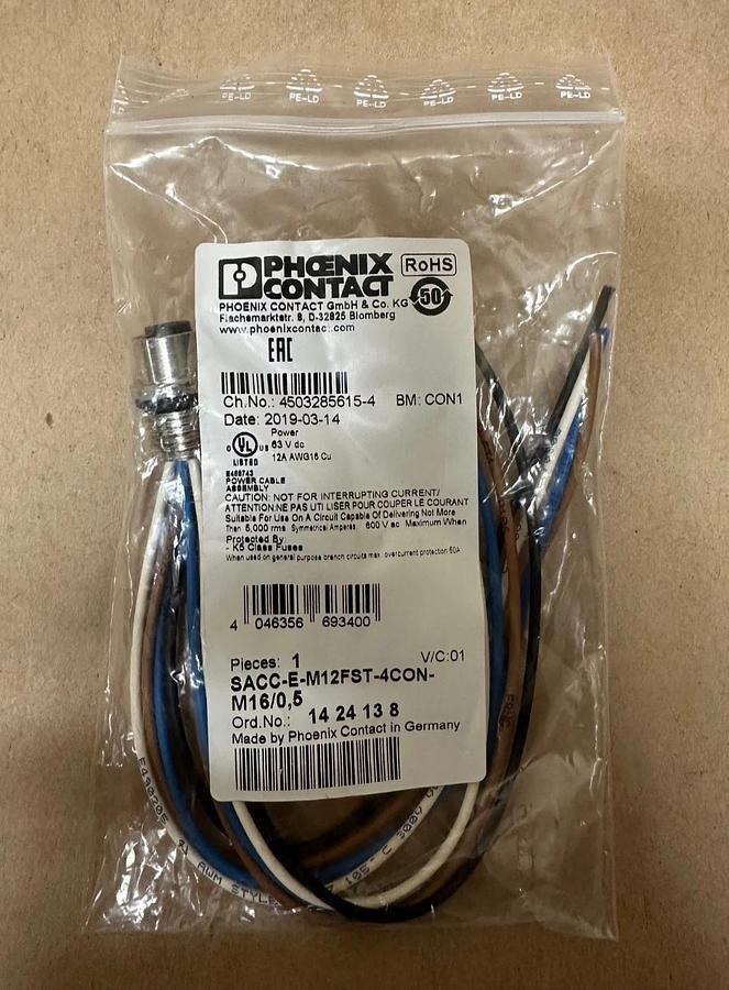 Used Phoenix Contact SACC-E-M12FST-4CON-M16/0.5 Front Mounting Device Connector