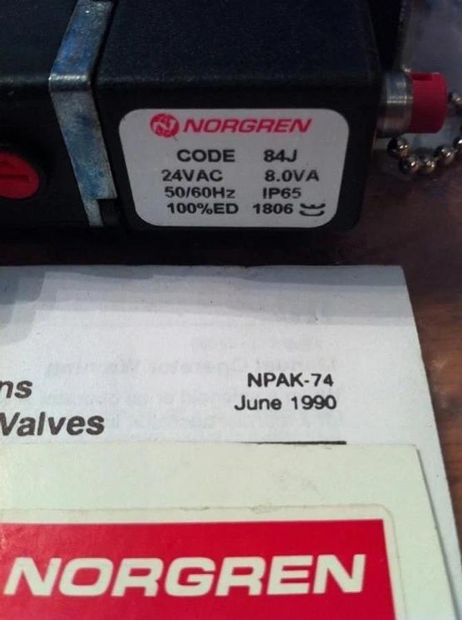 Used Norgren K79DA80-K6-K72 Inline Valve K79DA80K6K72