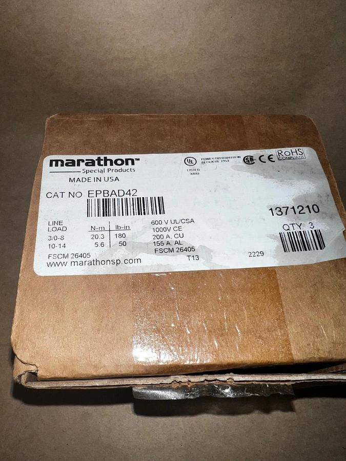 Used Marathon Special Products EPBAD42 Power Distribution Block (Qty 3) *NEW*
