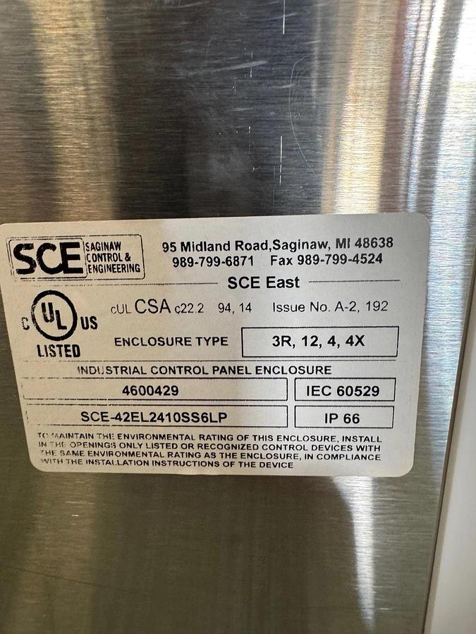 Used Saginaw Control SCE-42EL2410SS6LP Enclosure *NEW*