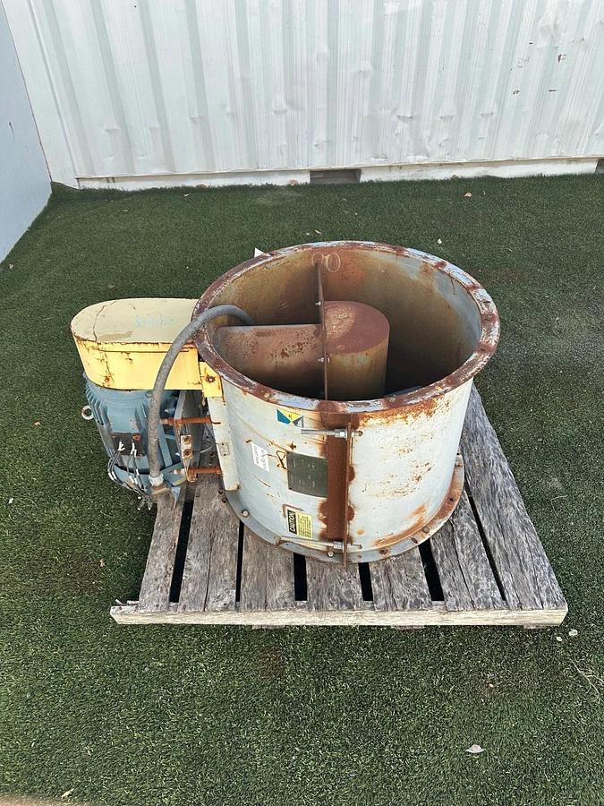 Used Hartzell Fan 46-28DK3, Axial Inline Blower, 10Hp Motor @ 1770RPM, 575V