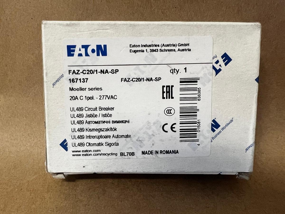 Used Eaton FAZ-C20/1-NA-SP Circuit Breaker 20A 1 Pole