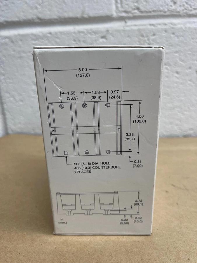 Used Allen Bradley 1492-PD3163 Series B Power Terminal Block 600V, 335A, CU75