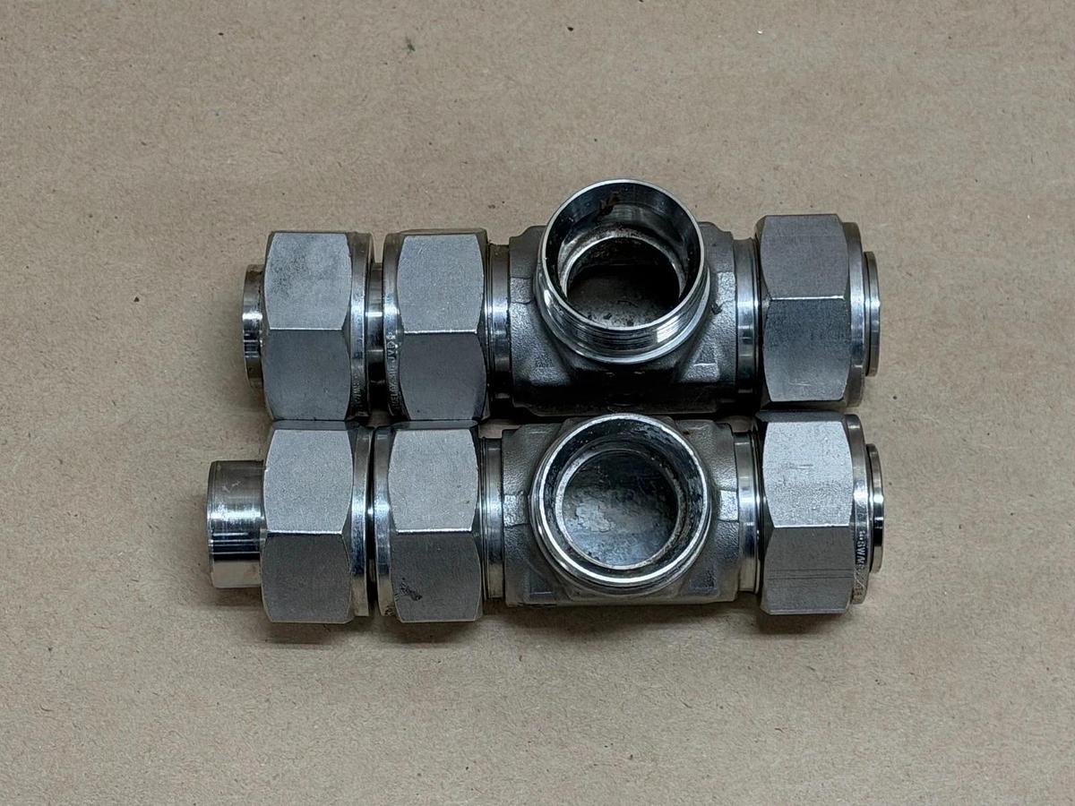 Used Swagelok SS-1610-3TTM 1”x1”x1” NPT Branch T - Lot of 2