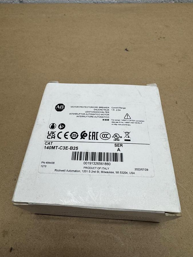 Used Allen Bradley 140MT-C3E-B25 Ser A Motor Protector/Circuit Breaker *NEW*