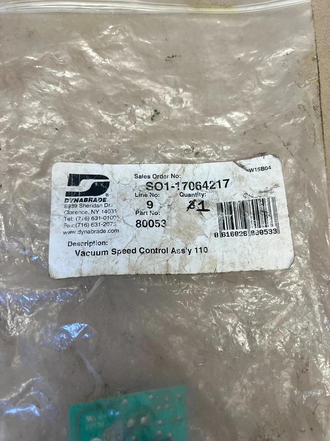 Used Dynabrade 80053 Vacuum Speed Control Assembly