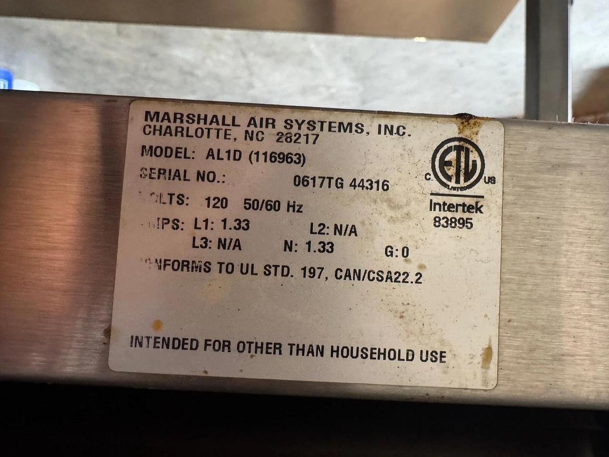 Used Marshall Air Systems 170525B208 Series 5000 Warming Rack, Work Station/SS Table