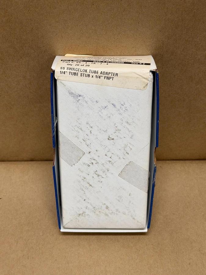 Swagelok SS-4-TA-7-4 Tube Adapter, 1/4” Tube Stub x 1/4” FNPT, Box of 20 *NEW*