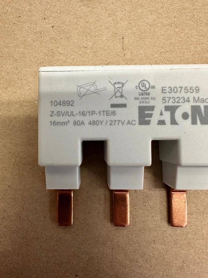 Used Eaton 104892 Block Busbar Z-SV/UL-16/1P-1TE/6