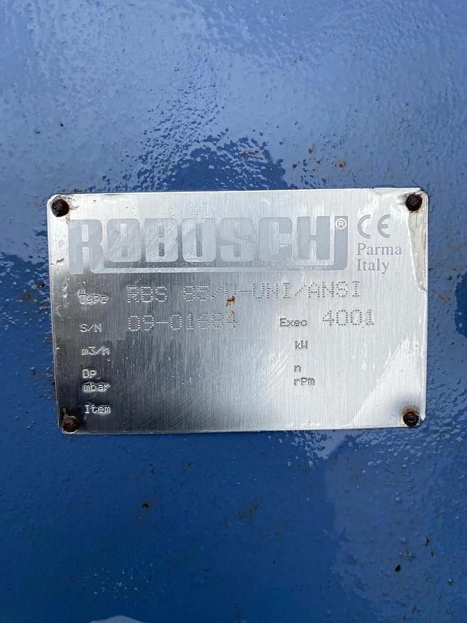 Used Robuschi RBS 85/V-UNI/ANSI Blower Package Marathon 100HP Motor HVM405TSTFS4001BT