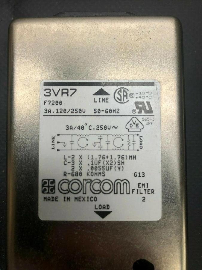 Used CORCOM 3VR7 EMI Filters (LOT of 2)