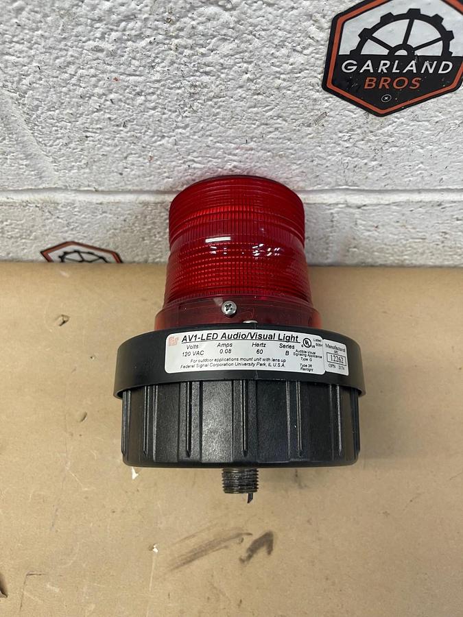 Used Federal Signal AV1-LED Audio/Visual Light, 120VAC, 0.08A, 60Hz, Series B
