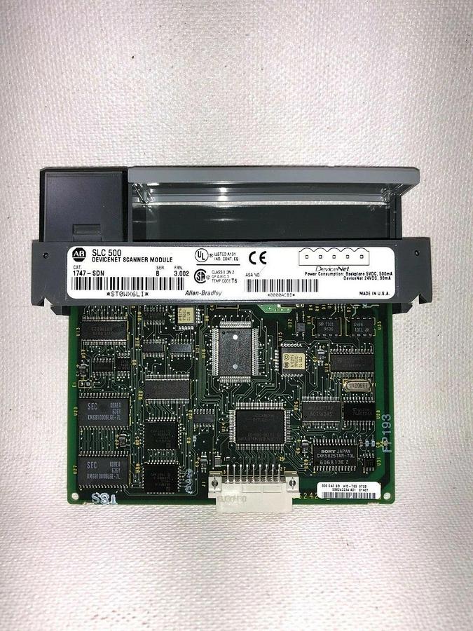 Used Allen-Bradley 1747-SDN DeviceNet Scanner Module Ser B FRN 3.002, SLC 500