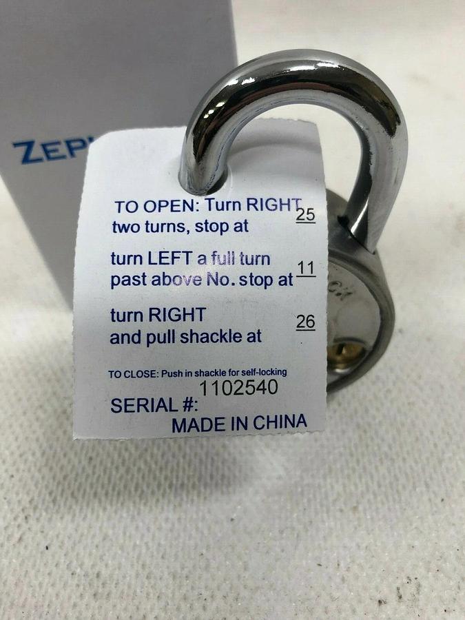 Zephyr Padlock 1925 Combination Lock - Box of 10 Locks