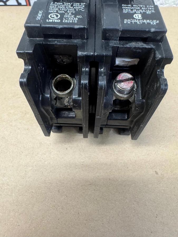 Used Siemens Q2100 2 Pole 100A Circuit Breaker