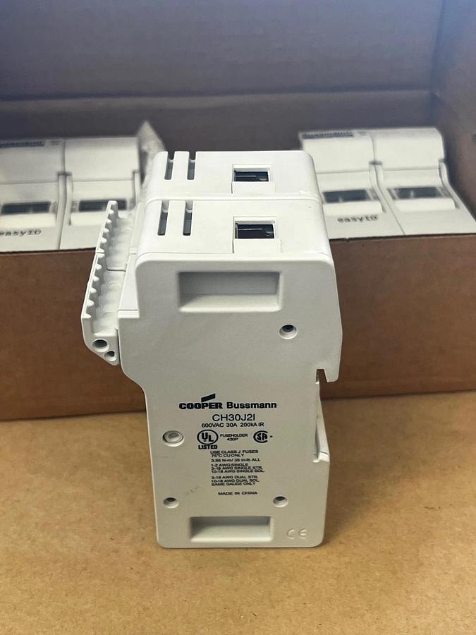 Used Eaton Bussmann Series CH30J2I 2 Pole 30A Class J Fuse Holder (Qty 3) *NEW*