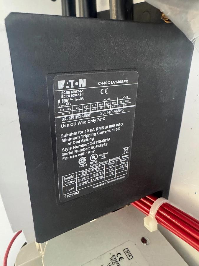 Used Eaton HMCP150U4C/ CN15NN3, 150A Circuit Breaker, Size 4 Magnetic Contactor 135A