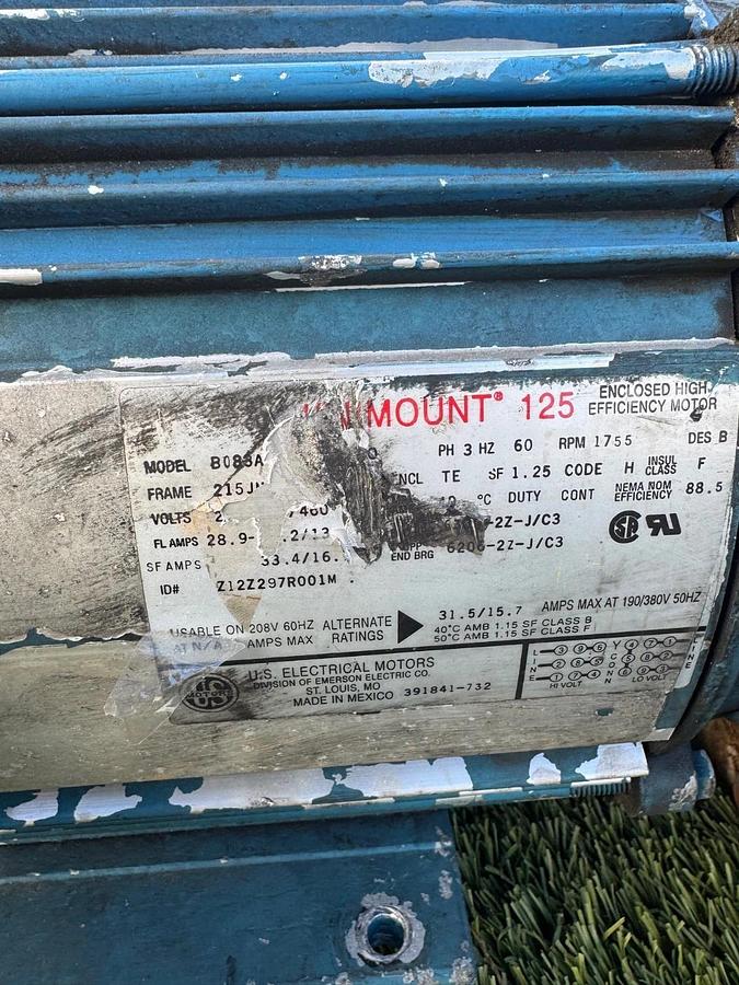 Used Peerless C1220AM-BF Pump, with U.S. Electrical Motor 10Hp @ 1755RPM