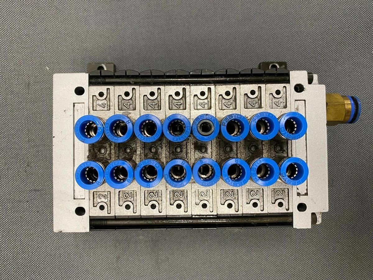 Used Festo CPV-14-VI Pnuematic Manifold with Solenoid Valves