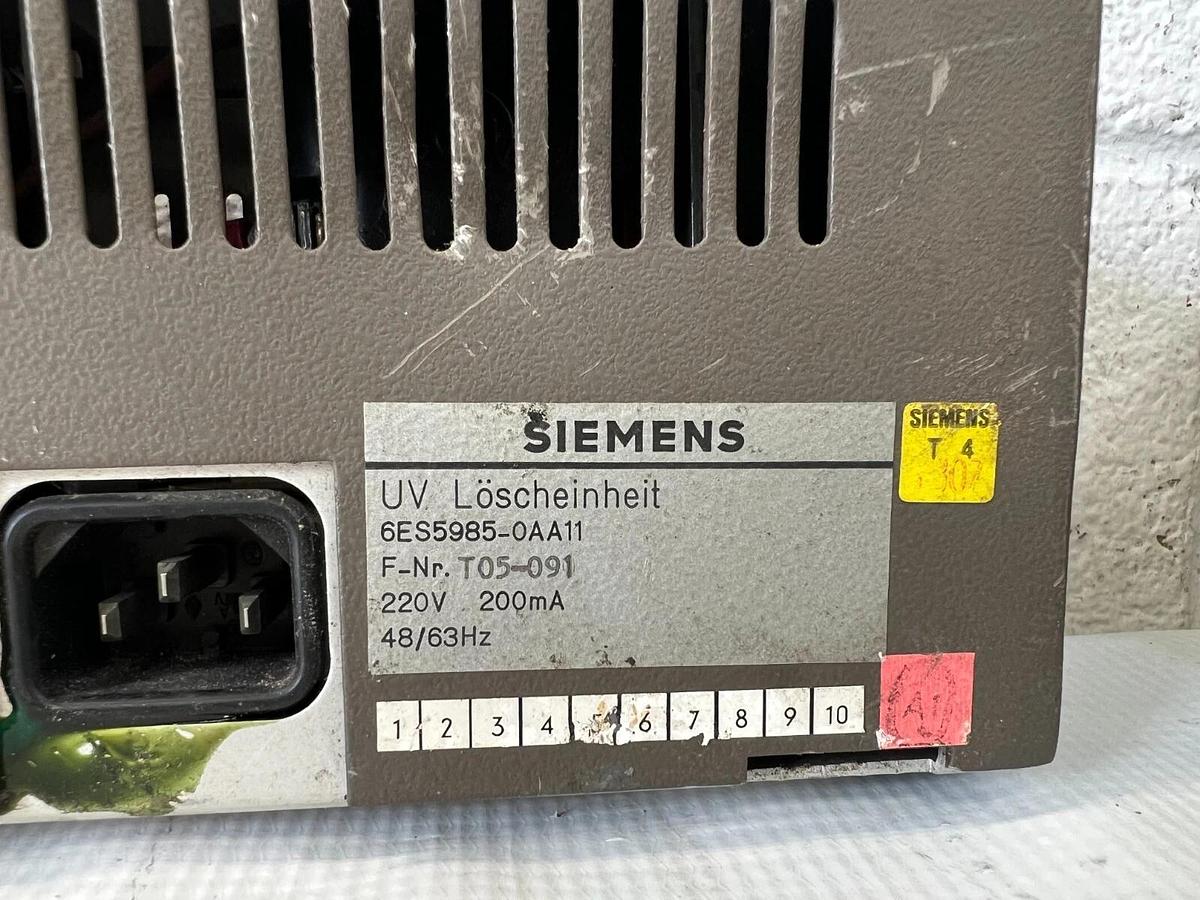 Used Siemens 6ES5985-0AA11 UV Extinguishing Unit