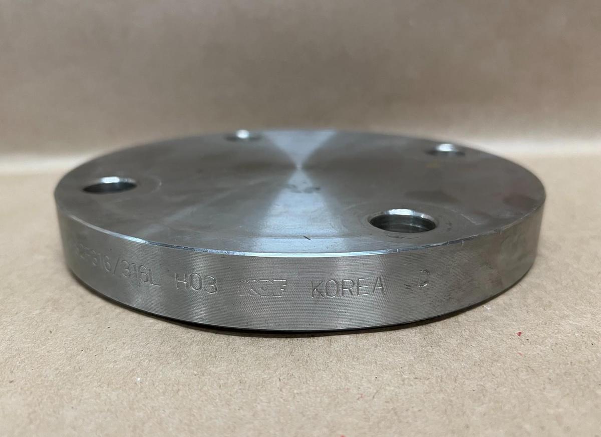 Used KOF SA/A182F316/316L Stainless Steel Pipe Flange, 3", 4 Bolt
