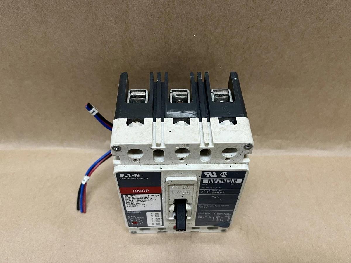Used Eaton HMCP050K2CA10 50A, 3 Pole, Motor Circuit Protector