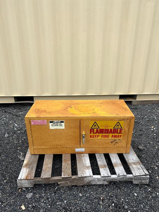 Used Justrite 25801 12-1/2 Gallon “Piggy-Back” Type Safety Storage Cabinet