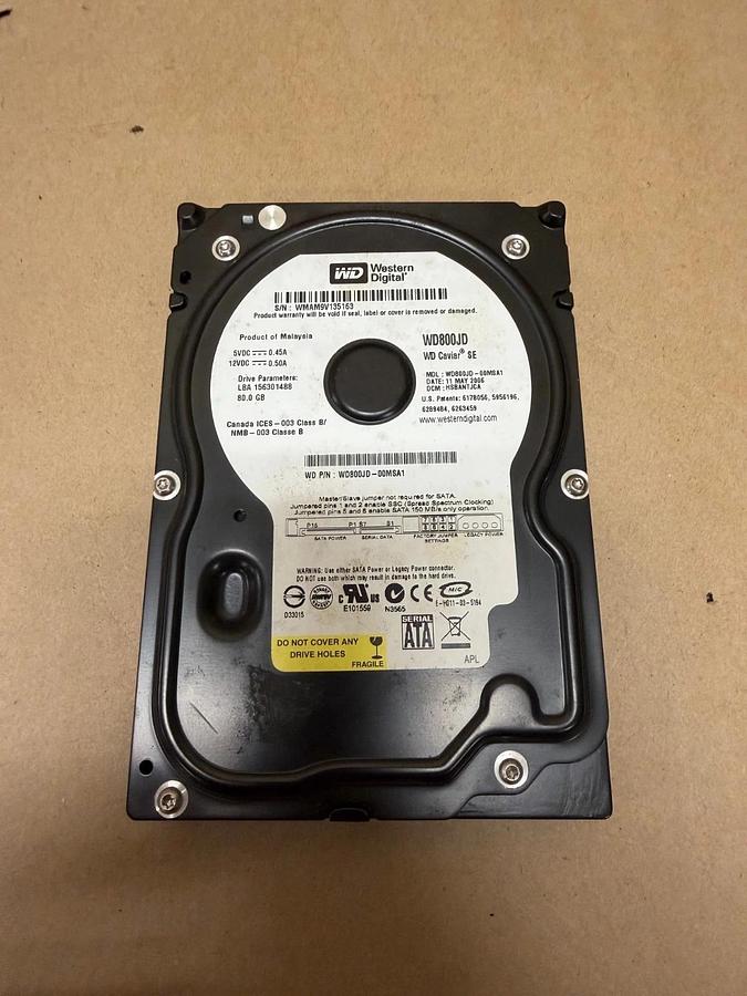 Used Western Digital WD800JD Caviar SE Hard Drive
