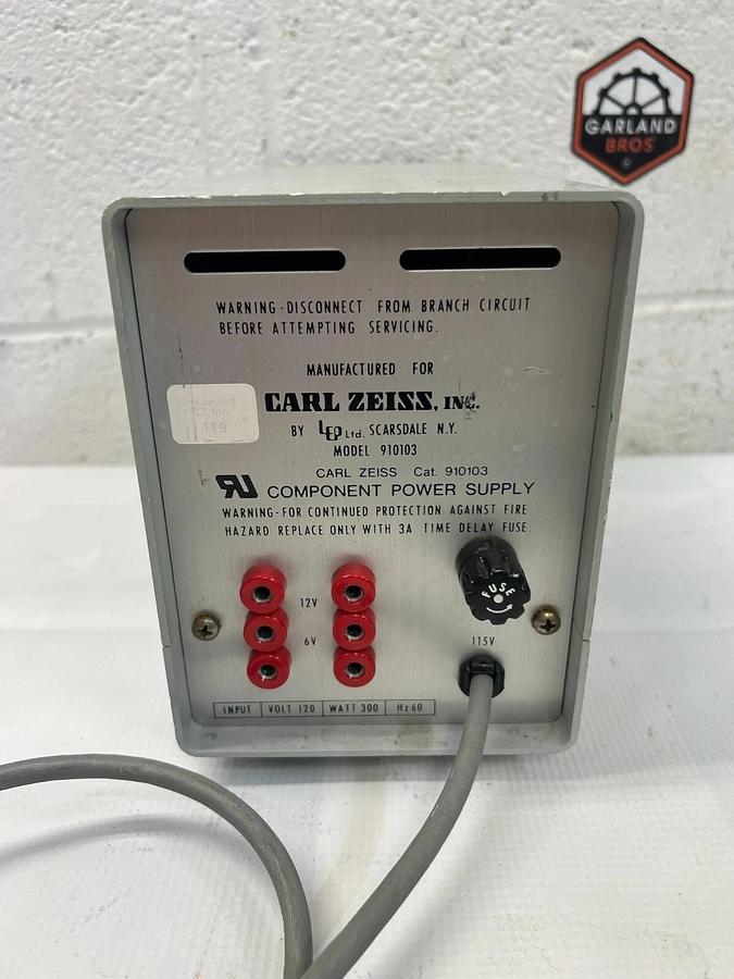 Used Carl Zeiss 910103 Component Power Supply 6-12 Volt, 200 Watt
