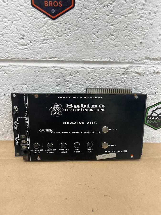 Used Sabina 2450 Regulator Assembly