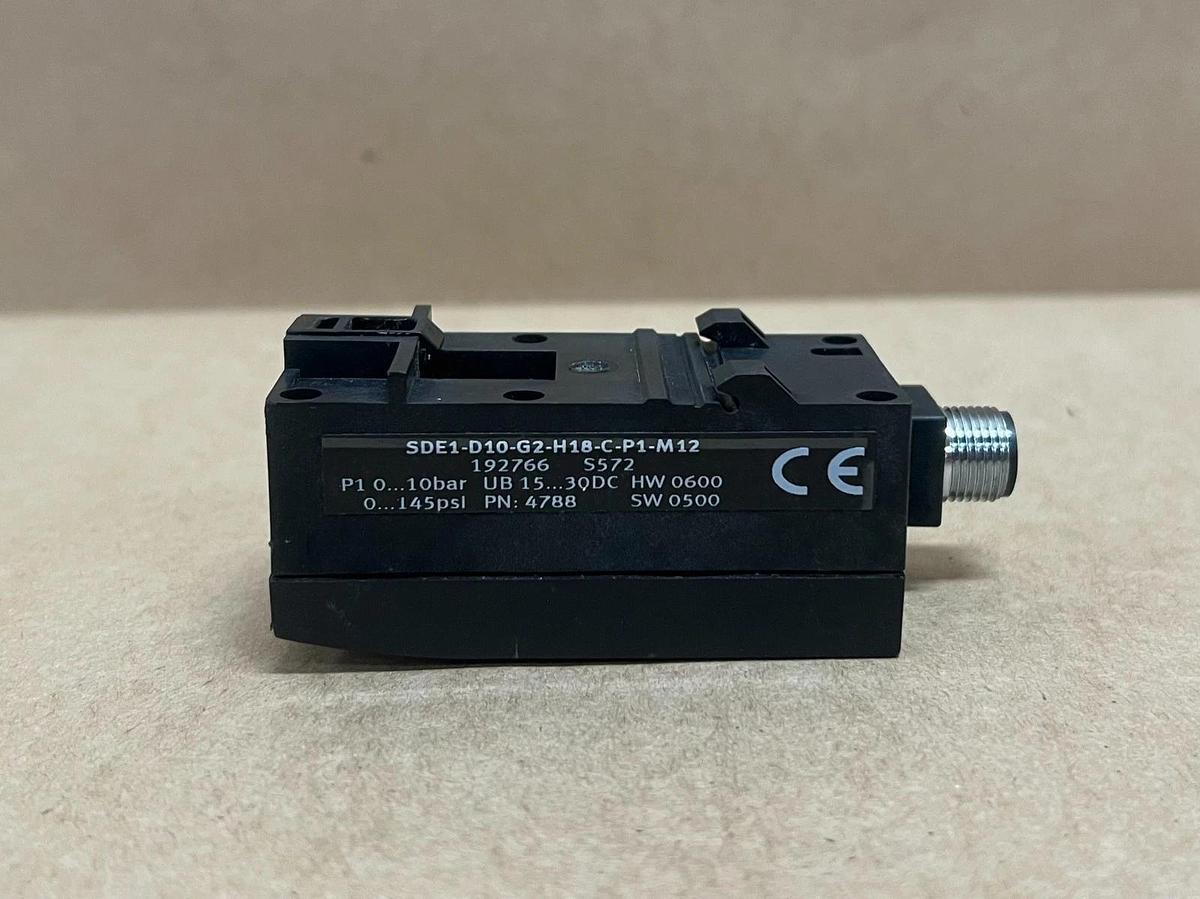 Used Festo SDE1-D10-G2-H18-C-P1-M12 0-10bar, 0-145 PSI Pressure Sensor