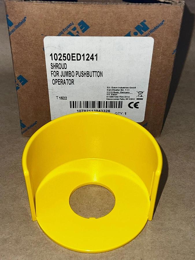 Used EATON 10250ED1241 Pushbutton Half Shroud Yellow Pushbutton Guard Jumbo *NEW*