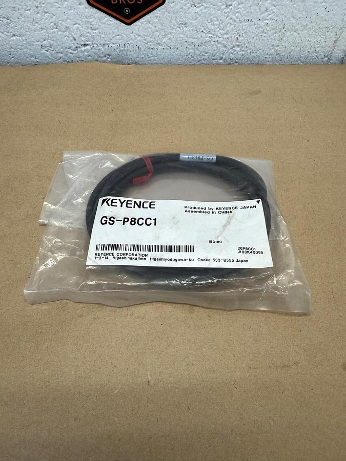 Used Keyence GS-P8CC1, 8-Pin M12 Connector Type Extension Cable